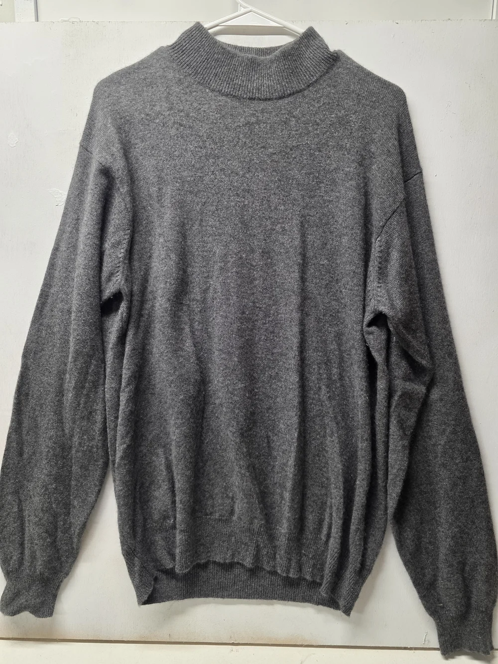 Men's Gray Mock Neck Sweater